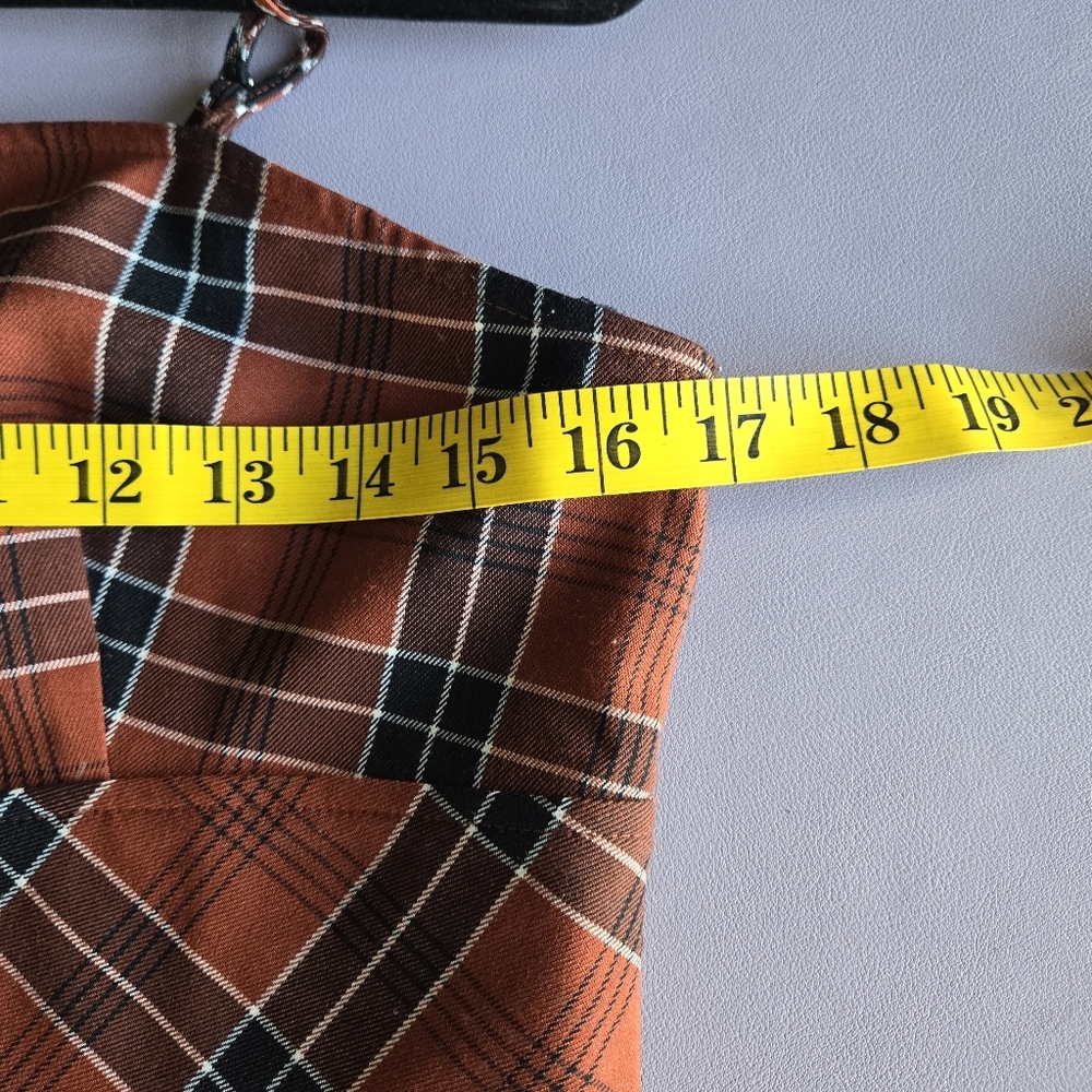 Nordstrom BP. Preppy Plaid Pleated Mini Dress In Rust Henna Billy Plaid Size M - Picture 10 of 12